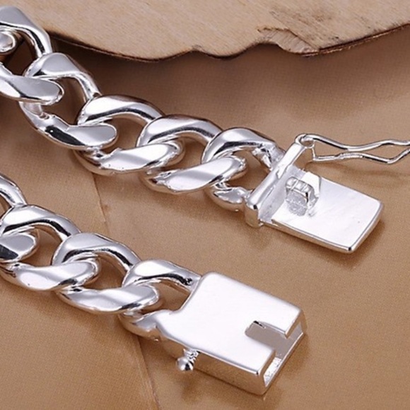 Sterling Silver Chain Link Cuban Necklace Curb Unisex - Picture 9 of 9